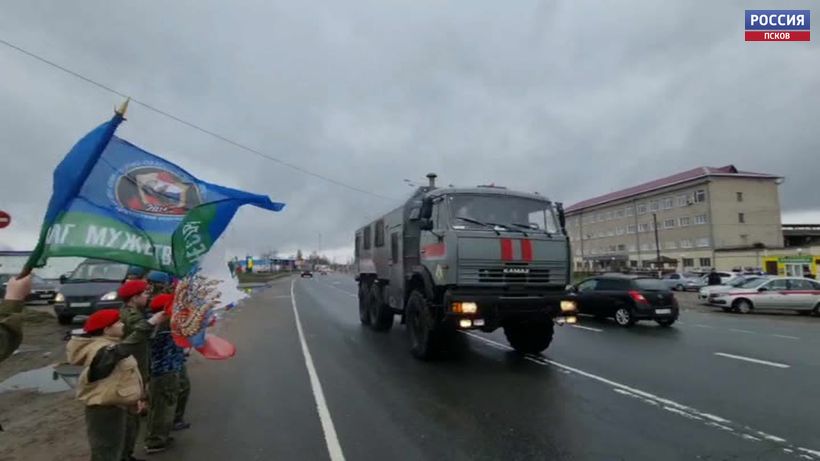 Сегодня в Пскове встречали росгвардейцев, вернувшихся со спецоперации на Украине