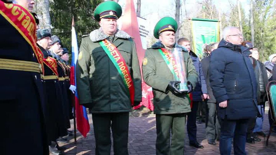 В Себежском районе псковские пограничники приняли Эстафету Победы от белорусских коллег