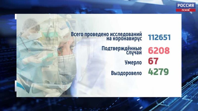 64 случая заражения коронавирусом за последние сутки зарегистрировали в Псковской области