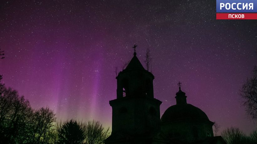 Северное сияние снял в пасхальную ночь псковский астроном-любитель